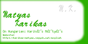 matyas karikas business card